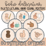 Boho Dalmatian Hand Signal Posters