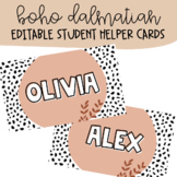 Boho Dalmatian Student Helper Cards