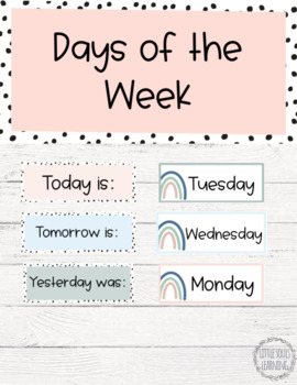 Boho Days of the Week by Little Souls Learning | TpT