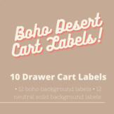 Boho Desert 10 Drawer Rolling Cart Labels