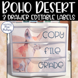 Boho Desert 3 Drawer Labels - Supply Labels