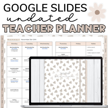 Preview of Boho Digital Teacher Planner in Google Drive with 94 Digital Planner Stickers