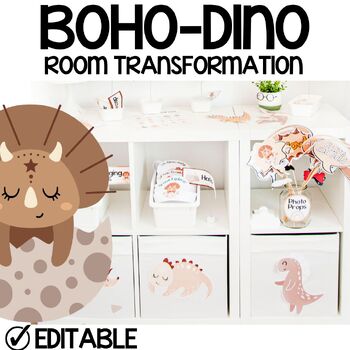 Preview of Boho Dinosaur Room Transformation, Bulletin Board, Classroom Decor, Posters
