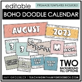 Boho Doodle Classroom Calendar Set - CUSTOMIZABLE