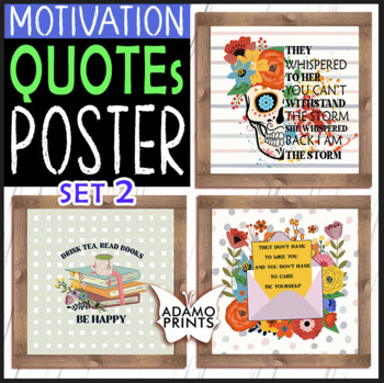 Preview of Boho Doodle Motivation Quotes Posters Set 2 - Classroom Decor Bulletin Board