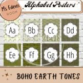 Boho Earth Tone Alphabet Posters Classroom Decor Simple Hexagon
