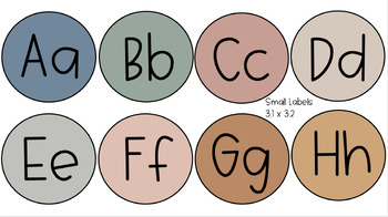 Preview of Boho Earthy Tones Word Wall Letter Labels & Number Labels