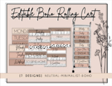 Boho Editable Rolling Cart Labels | Neutral | Minimalist