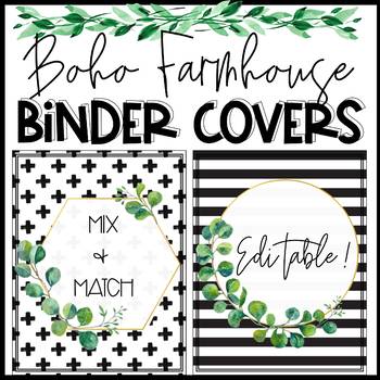 Boho and Lemon Printable Binder Covers