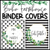 Boho Farmhouse Binder Covers and Spines