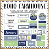 Boho Farmhouse Classroom Calendar Set