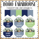 Boho Farmhouse Classroom Jobs Labels {EDITABLE!}