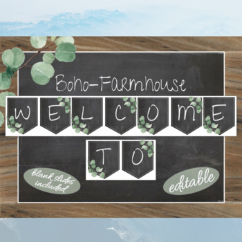 Preview of Boho Farmhouse Welcome Pennant Banner || Classroom Decor
