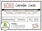 Boho Flip Calendar Cards - Pocket Chart - Hanging Date Sig