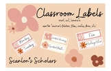 Boho Flower Classroom Labels--Labels for teacher folders, 