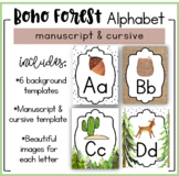 Boho Forest Alphabet Wall Posters (Cursive and Manuscript 