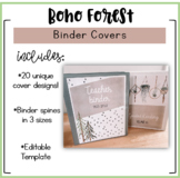 Boho Forest Binder Covers and Spines (Editable)