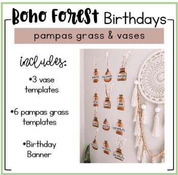 Preview of Boho Forest Birthday Display (Editable)