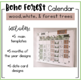 Boho Forest Calendar Display (Editable)