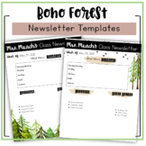 Boho Forest Class Newsletter Templates (Editable)