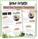 Boho Forest Meet the Teacher Template (Editable)