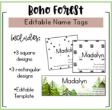 Boho Forest Name Tags (Editable)