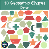 Boho Geometry Math Shapes 40 Geometric Art Clipart {Three 