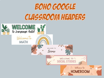 Preview of Boho Google Classroom Headers