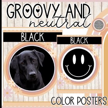 Preview of Boho Groovy Neutral Color Posters with Real Pictures and Graphics
