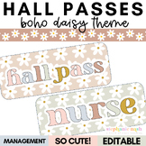 Boho Hall Pass | Hall Passes Editable Templates | Bathroom