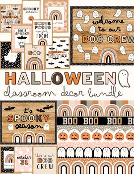 Preview of Boho Halloween Ultimate Classroom Decor Bundle