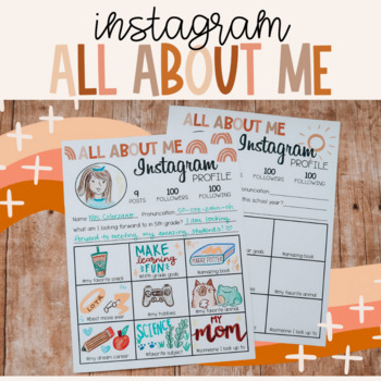 Preview of Boho Instagram All About Me- Editable