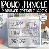 Boho Jungle 3 Drawer Labels - Supply Labels