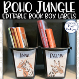 Boho Jungle Book Bin Labels - Book Box Labels