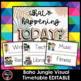 Boho Jungle Visual Timetable/Schedule Cards EDITABLE