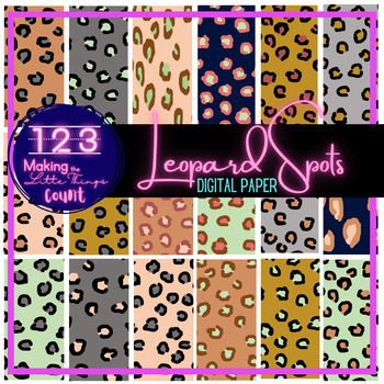 Preview of Boho Leopard Spot Digital Paper Slide Backgrounds - Widescreen & Letter Size