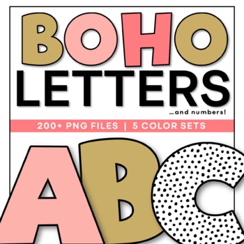 Preview of Boho Letters - Alphabet and Numbers Clip Art Images