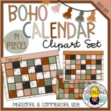 Boho Calendar Clipart Set for Personal & Commercial Use | 