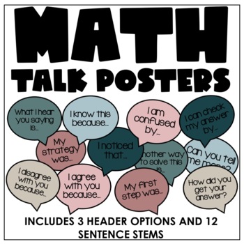 Preview of Boho Math Talk Posters | Sentence Stems | Number Talks