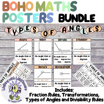 Preview of Boho Maths Posters Bundle