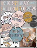 Boho Modern Themed Birthday Balloon Toppers Student Birthd