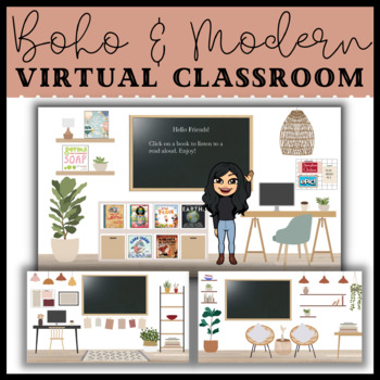 Preview of Boho Modern Virtual Classroom │ Google Slides