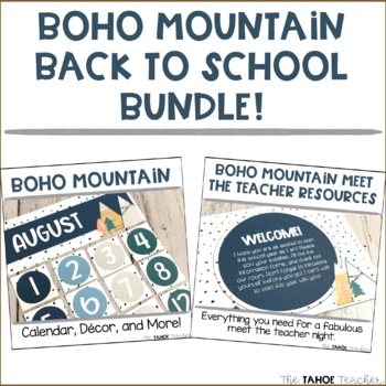 Preview of Boho Mountain Classroom Decor and Meet the Teacher Bundle