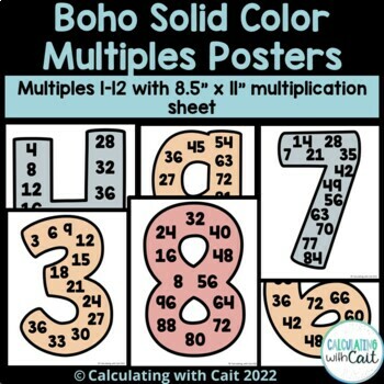 Preview of Boho Multiplication Posters