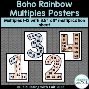 Preview of Boho Multiplication Posters - Mixed Prints