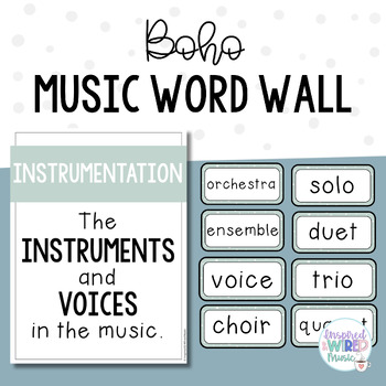 Preview of Boho Music Vocabulary Word Wall