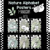 Boho Nature Alphabet Posters Manuscript & ASL