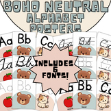 Boho Neutral Alphabet Poster Bundle | Educational Wall Art