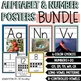 Boho Neutral Alphabet Posters with Real Pictures and Numbe