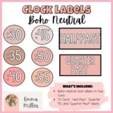 Boho Neutral Clock Labels